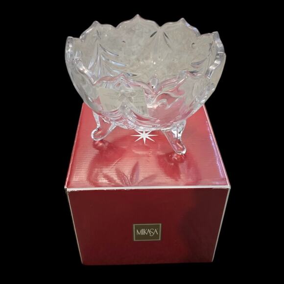 MIKASA Footed Crystal Christmas Tree Candy Nut Decorative Bowl - Picture 6 of 6